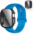 thumbnail image 1 of LEIXIUER Compatible with Apple Watch Silicone Sport Bands iWatch Series Band 49mm 45mm 44mm 41mm 40mm and Hard Privacy Screen Protectors Case Cove Apple Watch Series 9 8 7 SE 6 5 4 Ultra 2 Women Men, 1 of 12