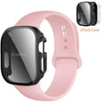 thumbnail image 1 of LEIXIUER Compatible with Apple Watch Silicone Sport Bands iWatch Series Band 49mm 45mm 44mm 41mm 40mm and Hard Privacy Screen Protectors Case Cove Apple Watch Series 9 8 7 SE 6 5 4 Ultra 2 Women Men, 1 of 12
