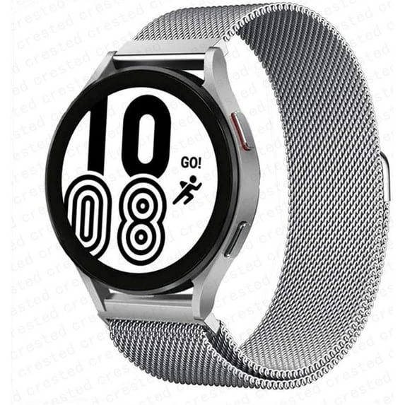 LEIXIUER Compatible with Samsung Galaxy Watch 4 40mm 44mm/Watch 4 Classic 46mm 42mm/Active 2/Watch 42mm/Watch 3 41mm/Active 40mm Bands, 20mm Stainless Steel Mesh Loop Womens Man Strap