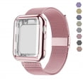 thumbnail image 1 of LEIXIUER Compatible with Apple Watch Band 38mm Milanese Band with Screen Protector Case for Series 3,2,1,pink gold, 1 of 8