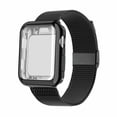 thumbnail image 1 of LEIXIUER Compatible with Apple Watch Band 41mm Milanese Band with Screen Protector Case for Apple Watch Series 7 - black, 1 of 7