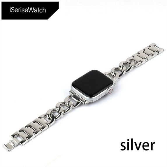 LEIXIUER Cuban Link Strap for Apple Watch Bands 38mm 42mm 41mm 45mm iWatch Series 3 2 Stainless Steel Metal Bracelet Apple Watch Series 6 5 7 SE 4 44mm 40mm