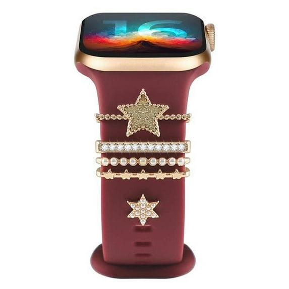 LEIXIUER Decoration Trinkets Compatible with Apple Watch Bands 9 8 7 6 5 4 3 2 1 SE Ultra Charms Bands Loops Decorations Diamond Metal Decorative for 20mm 22mm Samsung Galaxy 6 5 4 43mm 47mm 40mm 44mm