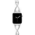 thumbnail image 1 of LEIXIUER Diamond Women Metal Strap Compatible with Apple Watch Bands 38mm 40mm 41mm 42mm 44mm 45mm 49mm, Bling Stainless Steel Wristbands Replacement iWatch Series 9 8 7 SE 6 5 4 3 2 1 Ultra, 1 of 13