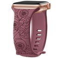 thumbnail image 1 of LEIXIUER Engraved Sunflower Bands Compatible with Apple Watch Bands  38mm 40mm 41mm 42mm 44mm 45mm 49mm iWatch Series 9 8 7 6 5 4 3 2 1 SE Ultra Ultra 2, Premium Soft Silicone Watch Band for men women, 1 of 11