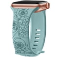 thumbnail image 1 of LEIXIUER Engraved Sunflower Bands Compatiblewith Apple Watch Bands 38mm 40mm 41mm 42mm 44mm 45mm 49mm iWatch Series 9 8 7 6 5 4 3 2 1 SE UltraUltra 2,  Soft Silicone Sport iWatch Band for Women Men, 1 of 7