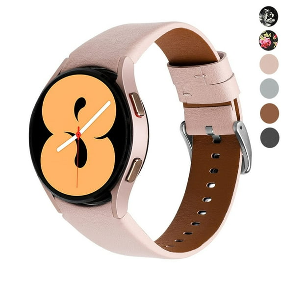 LEIXIUER Genuine Leather Bands Compatible for Samsung Galaxy Watch 4 40mm 44mm/Watch 4 Classic 46mm 42mm,20mm Adjustable No Gaps Leather Watch Band Bracelet Correa Galaxy Watch 4 Strap