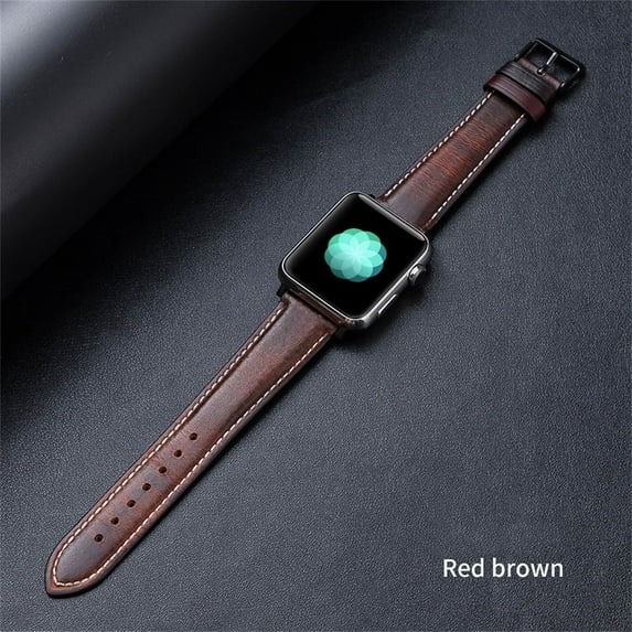 LEIXIUER Genuine Leather strap Compatible with Apple watch 6 SE band 44mm 40mm 42mm 38mm 45mm 41mm 49mm women men Retro Leather bracelet for iWatch series 9 8 7 se 6 5 4 3 2 1 Ultra