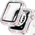 thumbnail image 1 of LEIXIUER Hard PC Case with Tempered Glass Screen Protector Compatible with Apple Watch SE, Overall Protective Case for iWatch 42mm, Bling Diamond Protector Compatible with Series 3 2/1 42mm, 1 of 10