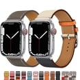 thumbnail image 1 of LEIXIUER UP Leather Strap Compatible with Apple Watch Bands 44mm 45mm 40mm 38mm 42mm 41mm Ultra 49mm iWatch Band Series 9 8 7 SE 6 5 4 3 2 1 Top ArtificialLeather Wristband Single Tour Bracelet, 1 of 9