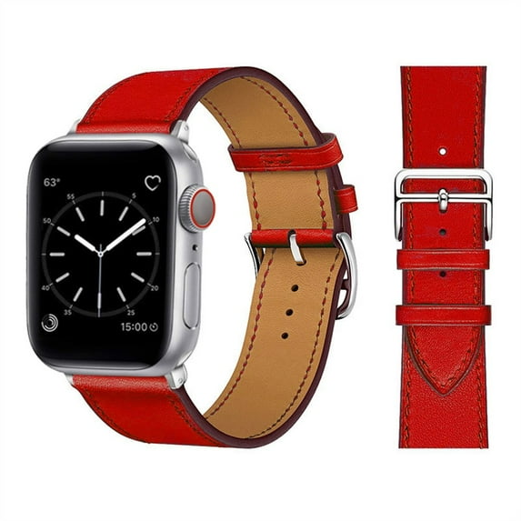 LEIXIUER UP Leather Strap Compatible with Apple Watch Bands 44mm 45mm 40mm 38mm 42mm 41mm Ultra 49mm iWatch Band Series 9 8 7 SE 6 5 4 3 2 1 Top ArtificialLeather Wristband Single Tour Bracelet