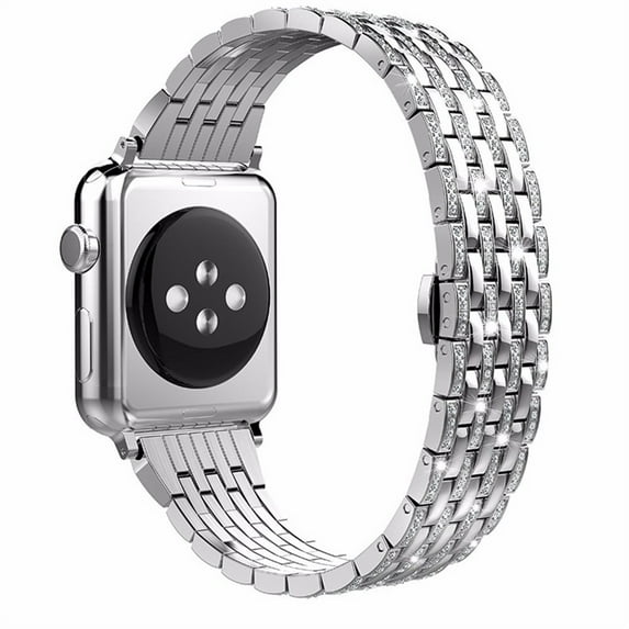 LEIXIUER Luxury Diamond Strap for Apple Watch Bands 45mm 44mm 40mm 38mm 41mm 42mm, Stainless Steel Bracelet iwatch band, for Apple Watch Series 7 45 mm &Series 6 SE 5 4 3 2 1