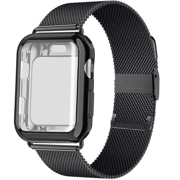 LEIXIUER Magnetic Milanese Loop Band and Case for Apple Watch Bands 41mm 45mm 38mm 45mm 42mm 40mm 49mm Ultra, TPU Protective Cover Bumper Stainless Steel Metal Mesh for iWatch Series 8 7 SE 6 5 4 3 2