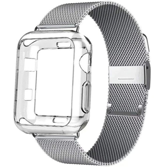 LEIXIUER Magnetic Milanese Loop Band and Case for Apple Watch Bands 41mm 45mm 38mm 45mm 42mm 40mm 49mm Ultra, TPU Protective Cover Bumper Stainless Steel Metal Mesh for iWatch Series 8 7 SE 6 5 4 3 2