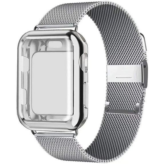 LEIXIUER Magnetic Milanese Loop Band and Case for Apple Watch Bands 41mm 45mm 38mm 45mm 42mm 40mm 49mm Ultra, TPU Protective Cover Bumper Stainless Steel Metal Mesh for iWatch Series 8 7 SE 6 5 4 3 2