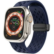 LEIXIUER Magnetic Sport Wristbands Compatible with Apple Watch Bands 41mm 40mm 38mm 49mm 45mm 44mm 42mm, Waterproof Silicone Sport Band for iWatch Ultra SE Series 9 8 7 6 5 4 3 2 1