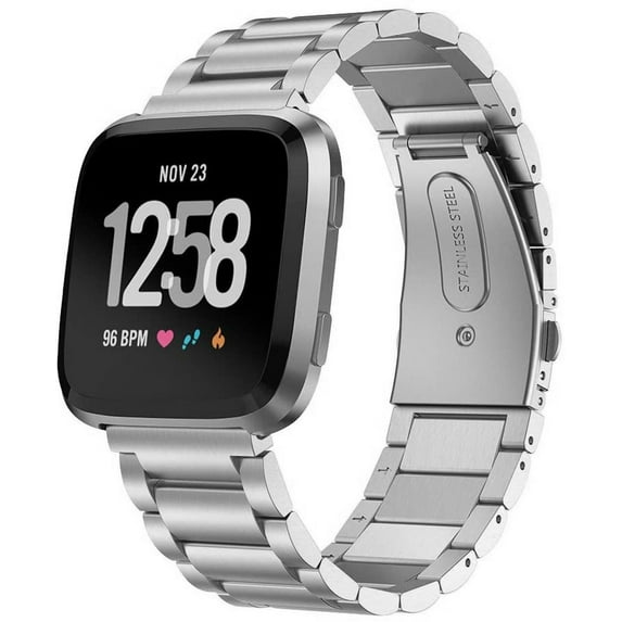 LEIXIUER Metal Band Compatible with Fitbit Versa 2, Versa, Versa Lite Edition,Stainless Steel Strap Replacement Business Bracelet Compatible with Fitbit Versa Smartwatch