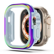 LEIXIUER Metal Case Compatible with Apple Watch Ultra 49mm 45mm 41mm 44mm 40mm 38mm for iwatch Series Ultra 9 8 7 SE 6 5 4 3 2 1 Accessories Shockproof Protector TPU Bumper Tempered Cover