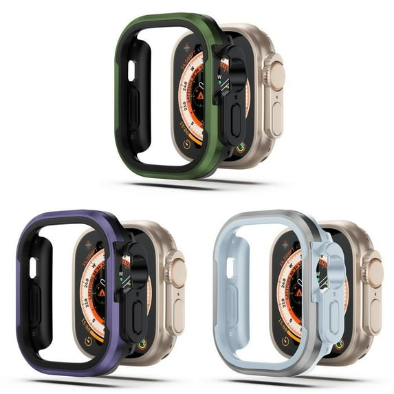 LEIXIUER Metal Case Compatible with Apple Watch Ultra 49mm 45mm 41mm 44mm 40mm 38mm for iwatch Series Ultra 9 8 7 SE 6 5 4 3 2 1 Accessories Shockproof Protector TPU Bumper Tempered Cover