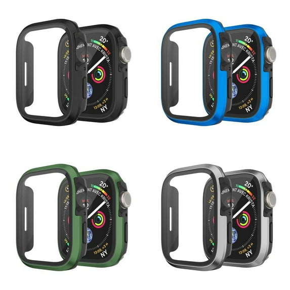 LEIXIUER Metal Cover Compatible with Apple Watch Ultra 49mm 45mm 44mm 40mm 41mm for iWatch Series Ultra 8 7 SE 6 5 4 Hard PC Tempered Glass Bumper Shell Protector Case