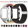 thumbnail image 1 of LEIXIUER Nylon Band for Apple Watch Bands with Case 40mm 44mm, Adjustable Braided Solo Loop with Glass Screen Protector Case ,Soft Wristband Stretch Nylon Elastic Strap for iWatch Series SE 6 5 4, 1 of 8