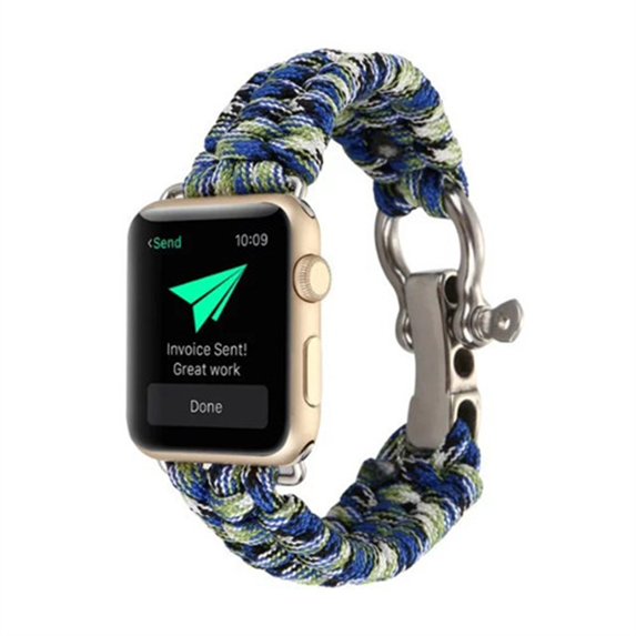 LEIXIUER Nylon Rope Sport Watch Strap Compatible with Apple Watch Bands 44mm 42mm 45mm 49mm 41mm 40mm 38mm Survival Outdoor Wristband Compatible with Apple Watch Series 6 5 7 SE 8 4 Ultra