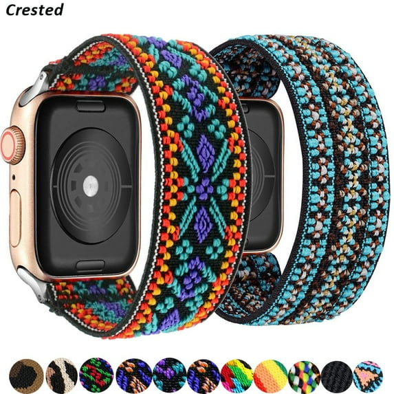 LEIXIUER Scrunchie Strap Compatible with Apple Watch Band 45mm 41mm 44mm 40mm 49mm Bohemia Elastic Belt Solo Loop Bracelet iWatch 3 4 5 SE 6 7 8 9 Band
