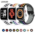 thumbnail image 1 of LEIXIUER Silicone Compatible for Apple Watch Bands 38mm 40mm 42mm 44mm 41mm 45mm, Breathable Soft Silicone Wristbands Adjustable Bands for Apple Watch Series 7, 6, 5, 4, 3, 2, 1, SE, Nike+, Edition, 1 of 10