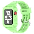 thumbnail image 1 of LEIXIUER Silicone Sport Bnad Compatible with Apple Watch Bands and Soft Case 41mm 40mm 38mm 45mm 44mm 42mm Women Men, Transparent Sport Wristbands and Bumper Cover for iWatch Series 9 8 7 SE 6 5 4 3 2, 1 of 9