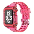 thumbnail image 1 of LEIXIUER Silicone Sport Bnad Compatible with Apple Watch Bands and Soft Case 41mm 40mm 38mm 45mm 44mm 42mm Women Men, Transparent Sport Wristbands and Bumper Cover for iWatch Series 9 8 7 SE 6 5 4 3 2, 1 of 9