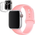 thumbnail image 1 of LEIXIUER Silicone Sport Strap Compatible with Apple Watch Bands with Case 42mm,Clear Silicone Screen Protector Cover and Band Compatible with Apple Watch Series 3 2 1 -Vintage Rose, 1 of 9