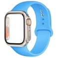 thumbnail image 1 of LEIXIUER Silicone Sport band + Glass Hard Case Compatible with Apple Watch Bands and Case 45mm 44mm 41mm 40mm Women Men, Sport Strap and Tempered Glass Bumper Cover for iWatch Series 9 8 7 SE 6 5 4, 1 of 11
