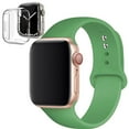 thumbnail image 1 of LEIXIUER Silicone Watch Band and Case Compatible with Apple Watch Bands 42mm with Silicone Clear Case Screen Protector Cover Compatible with Apple Watch Series 3 2 1,Mint, 1 of 7