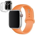 thumbnail image 1 of LEIXIUER Silicone Watch Band and Case Compatible with Apple Watch Bands 42mm Screen Protector,Wristband Strap Band with Silicone Clear Screen Protective Cover for iWatch Series 3 2 1 -Papaya, 1 of 9