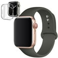 thumbnail image 1 of LEIXIUER Silicone Watch Band and Case Compatible with Apple Watch Bands 42mm with Silicone Clear Case Screen Protector Cover Compatible with Apple Watch Series 3 2 1,Cocoa, 1 of 7