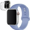 thumbnail image 1 of LEIXIUER Silicone Watch Band and Case Compatible with Apple Watch Bands 42mm with Silicone Clear Case Screen Protector Cover Compatible with Apple Watch Series 3 2 1,Lilac, 1 of 7