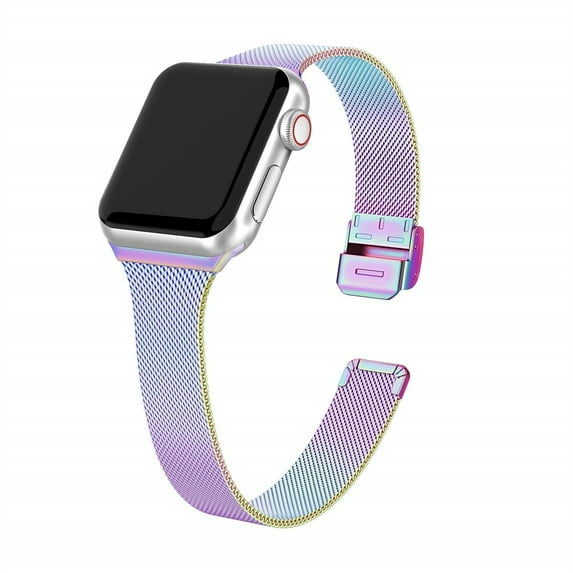 LEIXIUER Silm Milanese Loop Strap Compatible with Apple Watch Bands 45mm 41mm 44mm 40mm 38mm 42mm Ultra 49mm Thin Stainless Steel Band Magnetic Mesh Metal Strap for iWatch Series 9 8 7 se 6 5 4 3