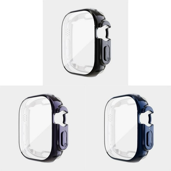 LEIXIUER (Single pack 3 Black) Compatible for Apple Watch Ultra 49mm Soft Watch Case All Around Shockproof TPU Protective Cover Bumper Lightweight and Shock Absorbent for Apple Watch Ultra 49mm