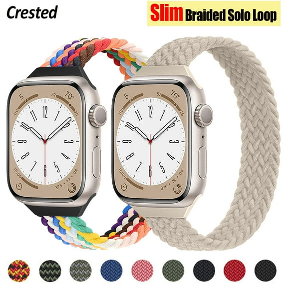 LEIXIUER Slim Braided Solo Loop Bands Compatible with Apple Watch Bands 41mm 45mm 49mm 40mm 44mm 42mm 38mm 42mm Elastic Belt Bracelet Replacement iWatch Series 8 Ulrea 6 5 4 3 SE 7 2 1