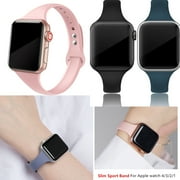 LEIXIUER Slim Silicone strap Compatible with Apple watch Bands 38mm 40mm 41mm 44mm 45mm 42mm Ultra 49mm for iWatch Series 8 7 SE 6 5 4 3 2 1 Silicone Sport wrsitband bracelet correa