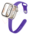 thumbnail image 1 of LEIXIUER Slim Sport Strap+ Hard Case Compatible with Apple Wacth Bands 45mm 41mm 44mm 40mm for iWatch Series 9 8 7 6 5 4 SE, Thin Silicone Band  Wrist with Hard PC Tempered Glass Bumper Cover, 1 of 12