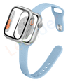 thumbnail image 1 of LEIXIUER Slim Sport Strap+ Hard Case Compatible with Apple Wacth Bands 45mm 41mm 44mm 40mm for iWatch Series 9 8 7 6 5 4 SE, Thin Silicone Band  Wrist with Hard PC Tempered Glass Bumper Cover, 1 of 12