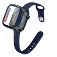 thumbnail image 1 of LEIXIUER Slim Sport Strap+ Hard Case Compatible with Apple Wacth Bands 45mm 41mm 44mm 40mm for iWatch Series 9 8 7 6 5 4 SE, Thin Silicone Band  Wrist with Hard PC Tempered Glass Bumper Cover, 1 of 12