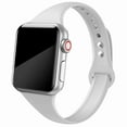 thumbnail image 1 of LEIXIUER Slim strap Compatible with Apple watch band 40mm 44mm 45mm 41mm 38mm 42mm 45 mm Silicone bracelet watchband iWatch serie 6 5 4 3 se 7 8 2 1 Ultra band -gray white, 1 of 9