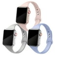 thumbnail image 1 of LEIXIUER Sport Slim Silicone Bands for Apple Watch Bands 40mm 41mm 38mm 42mm 44mm 45mm for Women Men, Soft Silicone Sport Bands Replacement Wristbands for iWatch SE Series 7 6 5 4 3 2 1, 3 Pack, 1 of 7