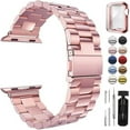thumbnail image 1 of LEIXIUER Stainless Steel Band Metal Compatible with Apple Watch Bands and Case 41mm 40mm 38mm 45mm 44mm 42mm Women Men, Adjustable Link Metal Wristbands Replacement iWatch Series 9 8 7 SE 6 5 4 3 2 1, 1 of 13