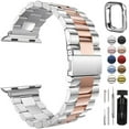 thumbnail image 1 of LEIXIUER Stainless Steel Band Metal Compatible with Apple Watch Bands and Case 41mm 40mm 38mm 45mm 44mm 42mm Women Men, Adjustable Link Metal Wristbands Replacement iWatch Series 9 8 7 SE 6 5 4 3 2 1, 1 of 13
