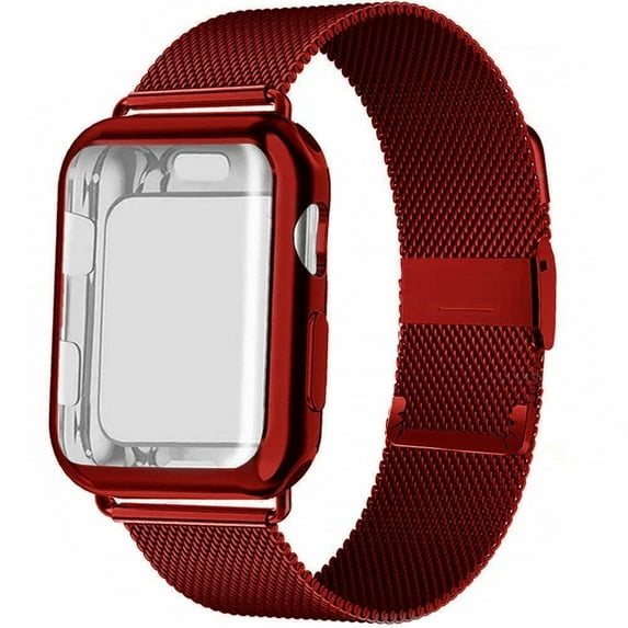 LEIXIUER Stainless Steel Metal Mesh Band and Case for Apple Watch Bands 41mm 45mm 38mm 45mm 42mm 40mm Adjustable Magnetic Milanese Loop TPU Protective Cover Bumper for iWatch Series 8 7 SE 6 5 4 3 2 1
