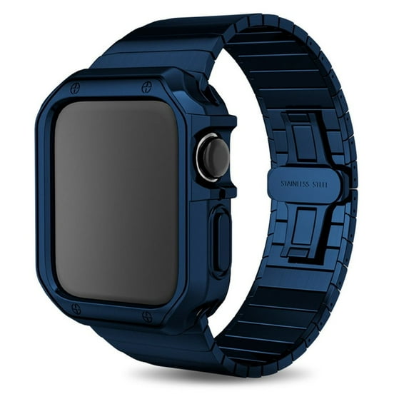 LEIXIUER Strap+ Case Compatible with Apple Watch Bands 45mm 41mm 44mm 40mm 38mm 42mm Stainless Steel band Metal Wristbands and Bumper frame Cover for iwatch Bands Series 9 8 7 6 SE 5 4 3 2 1 Women Men