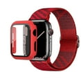 thumbnail image 1 of LEIXIUER Stretchy Bands + Case Compatible with Apple Watch Bands iWatch Band 38mm 40mm 41mm 42mm 44mm 45mm, Adjustable Weave Nylon Braided Solo Loop Band Women Men for iWatch Series 9 8 7 SE 6 5 4 3 2, 1 of 16